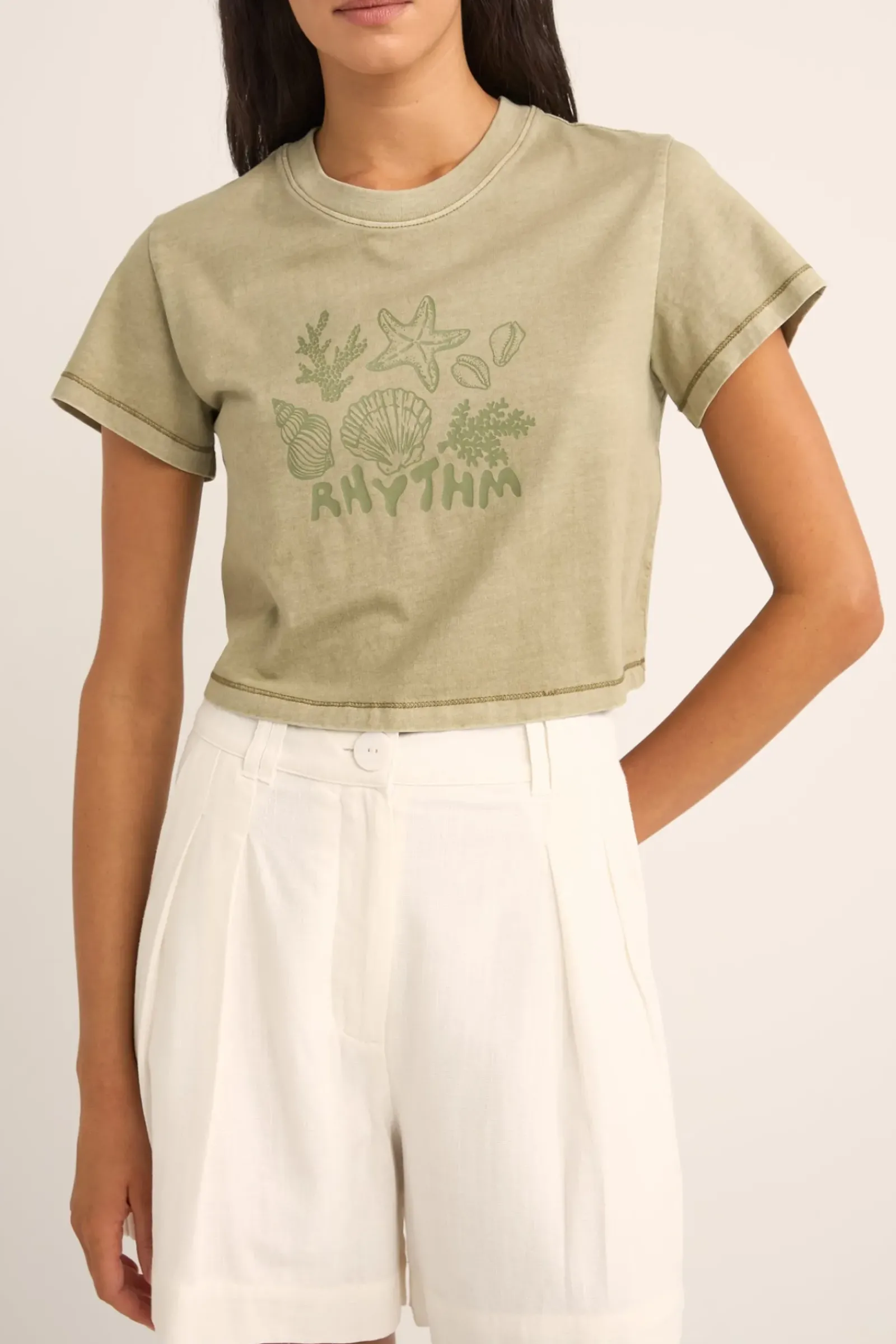 Women Rhythm Beachcomber Crop Crew Tee