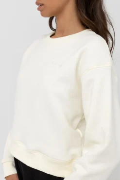 Women Rhythm Classic Crew Neck Fleece Antique White