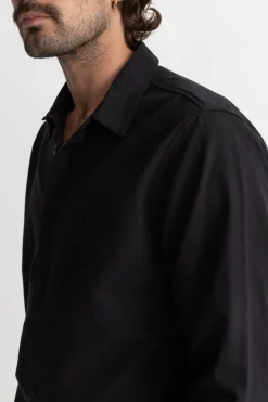 Rhythm Classic Linen Ls Shirt Vintage Black