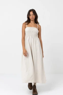 Women Rhythm Classic Shirred Midi Dress