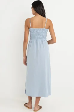 Women Rhythm Classic Shirred Midi Dress