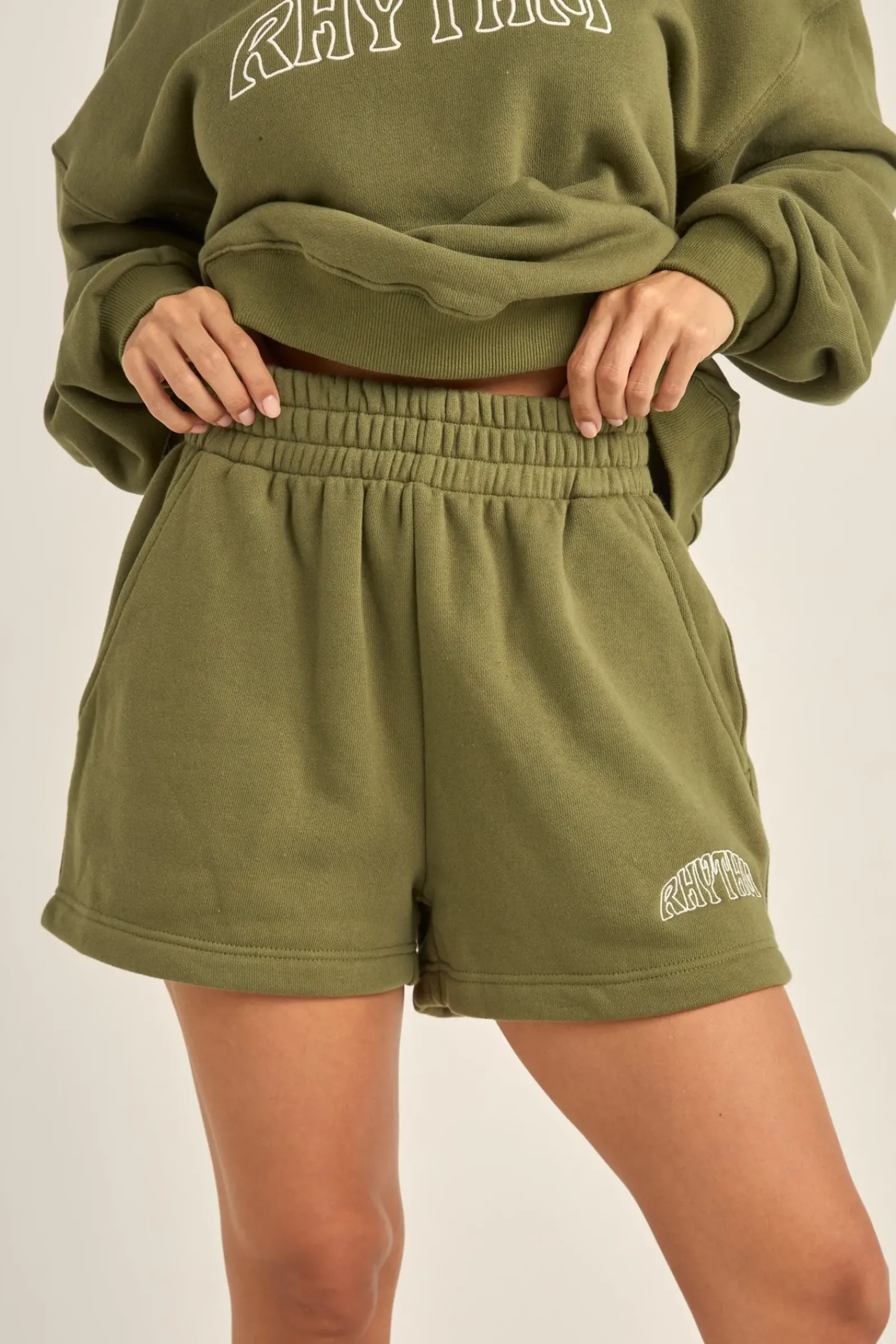 Women Rhythm College Fleece Short
