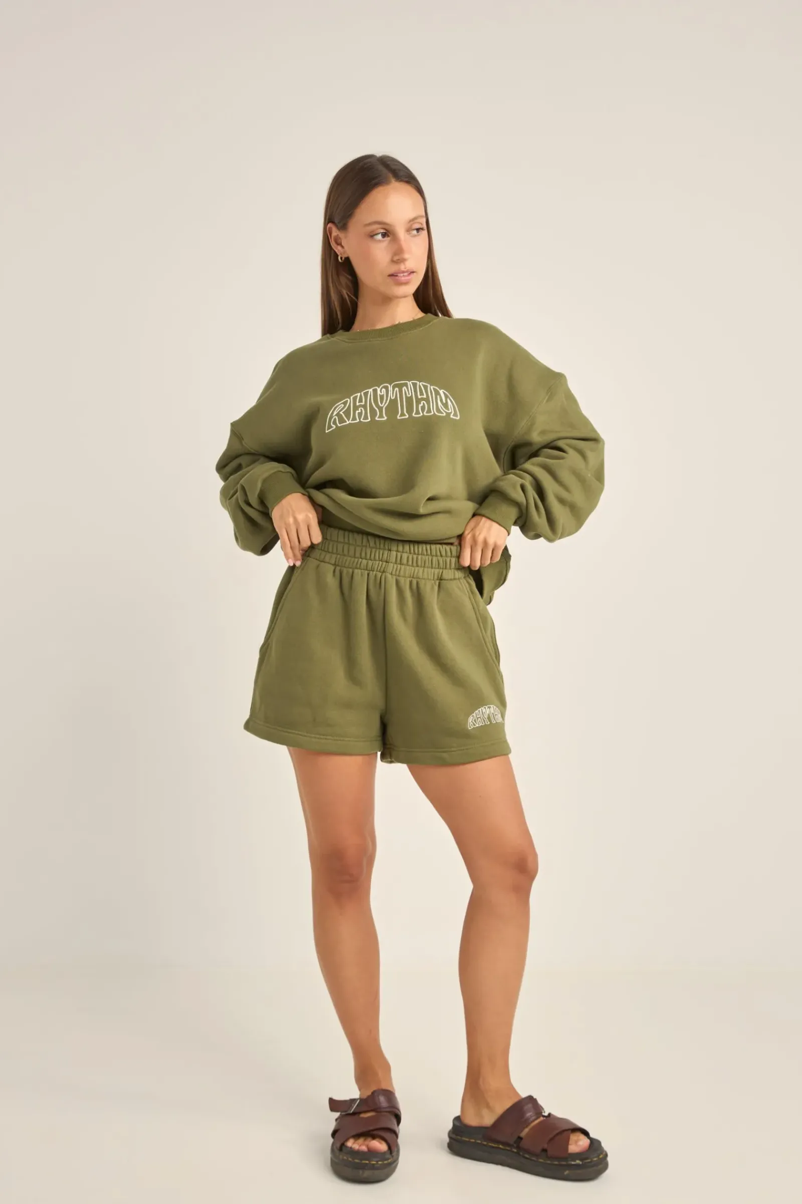 Women Rhythm College Fleece Short