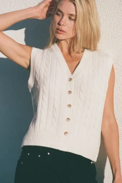 Women Rhythm Desi Cable Knit Vest