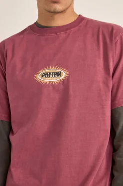 Rhythm Ellipse Sun SS T-Shirt Vintage Red