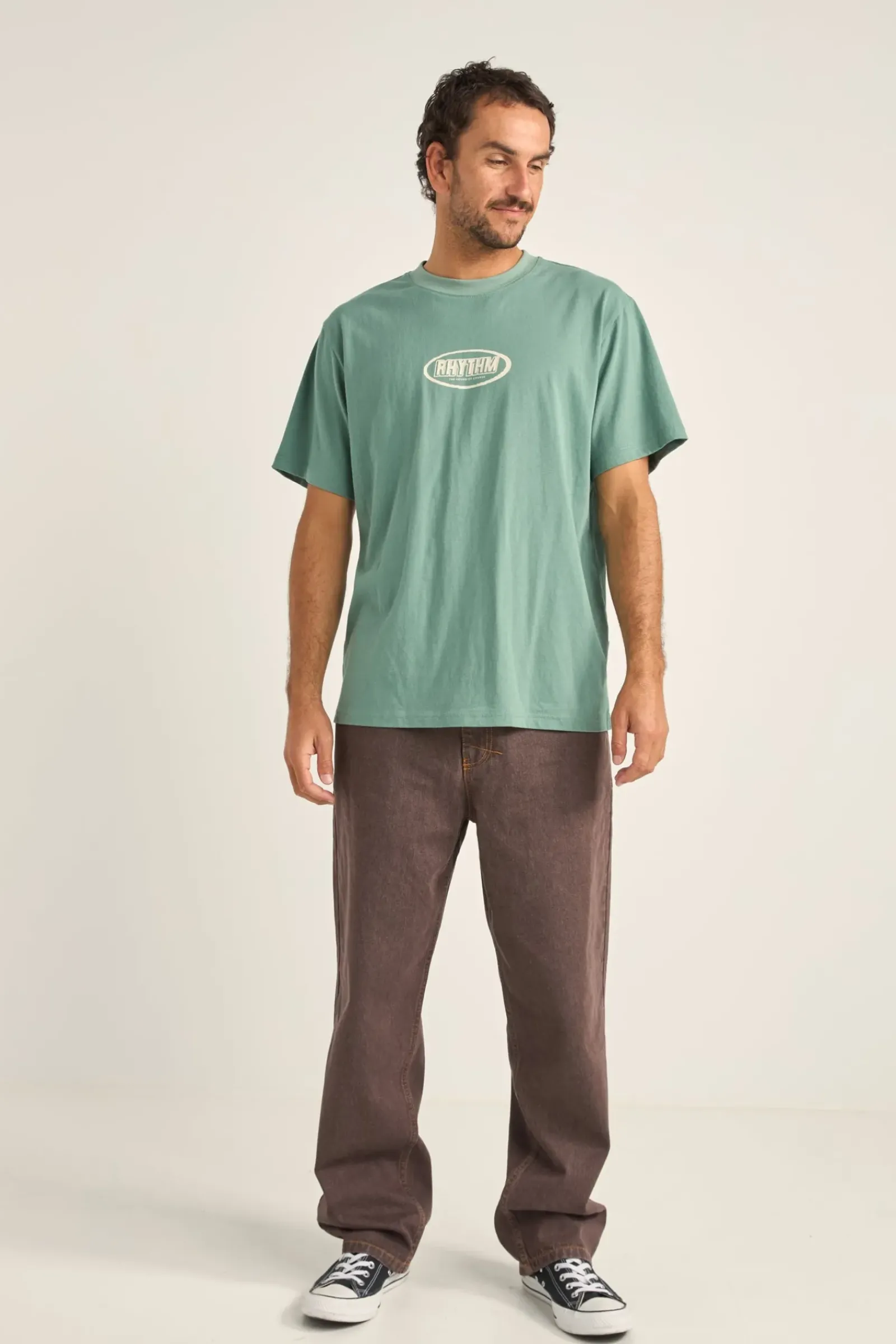 Rhythm Elliptic Printed Vintage Ss T-Shirt Vintage Green