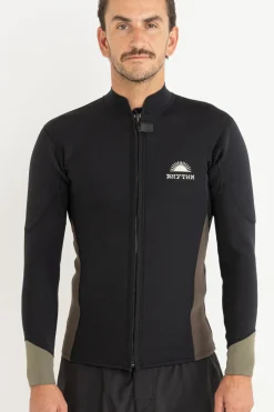 Rhythm Essential Front Zip Jacket Black