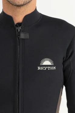 Rhythm Essential Front Zip Jacket Black