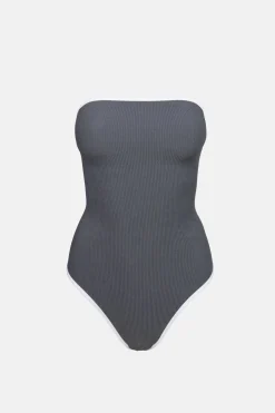 Women Rhythm Essential Rib Contrast One Piece Graphite