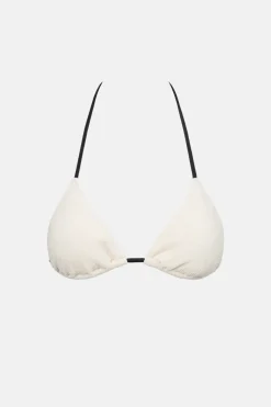 Women Rhythm Essential Rib Contrast Slide Tri Top Creme