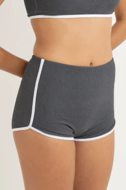 Women Rhythm Essential Rib Contrast Surf Short Graphite