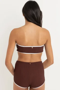 Women Rhythm Essential Rib Contrast Surf Short Cafe