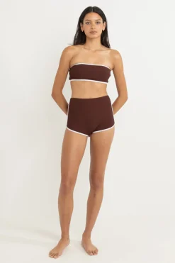 Women Rhythm Essential Rib Contrast Surf Short Cafe