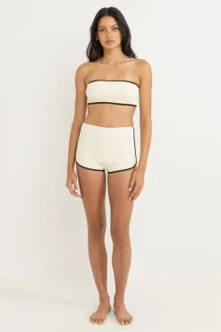 Women Rhythm Essential Rib Contrast Surf Short Creme