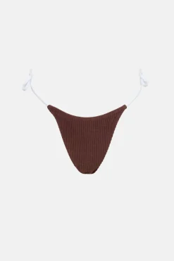 Women Rhythm Essential Rib Contrast Tie Side Hi Cut Pant Cafe