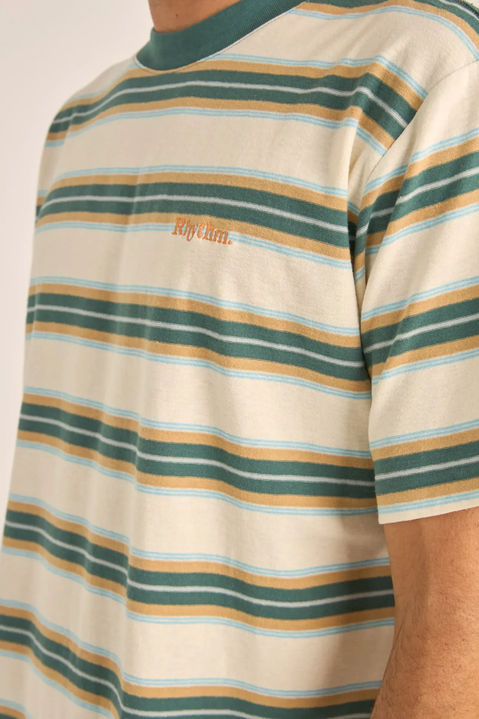 Rhythm Everyday Stripe SS T-Shirt Vintage Green