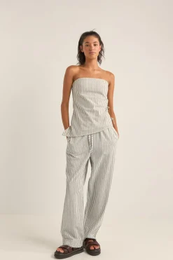 Women Rhythm Frankie Strapless Top Navy Stripe