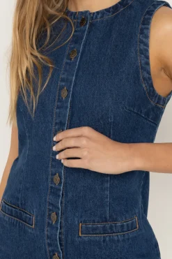Women Rhythm Gia Denim Dress Blue Wash