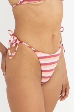 Women Rhythm Ibiza Stripe Rib Tie Side Hi Cut Pant