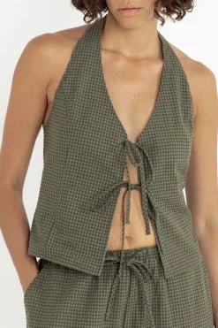 Women Rhythm Louise Check Halter Top