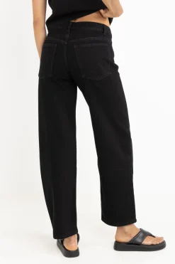 Women Rhythm Low-Rise Barrel Denim Pant Vintage Black
