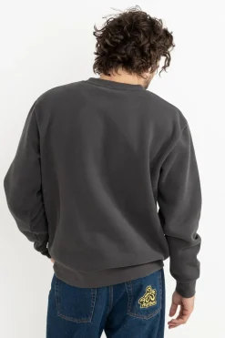 Rhythm Markings Fleece Crew Stone Blue