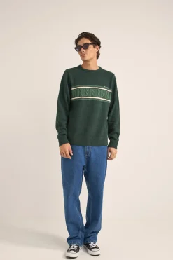 Rhythm Mohair Stripe Knit Dark Green