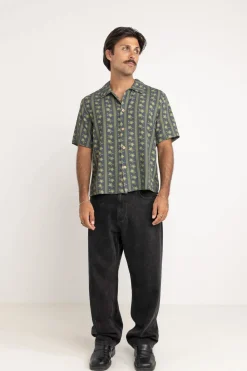 Rhythm Overlap Ss Shirt Stone Blue