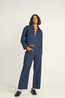 Women Rhythm Pinstripe Cropped Jacket