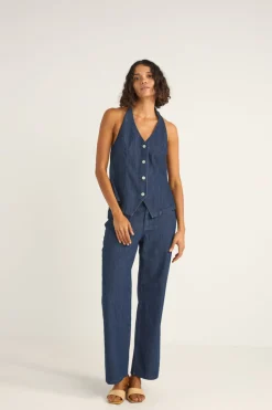 Women Rhythm Pinstripe Mid-Rise Pant