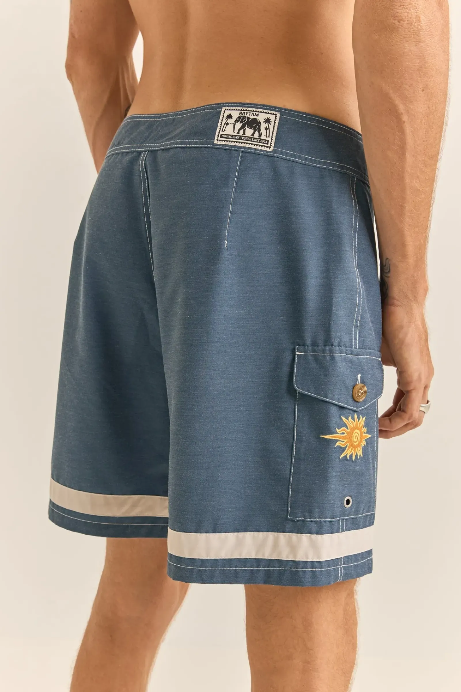 Rhythm Signature Stripe Trunk Navy