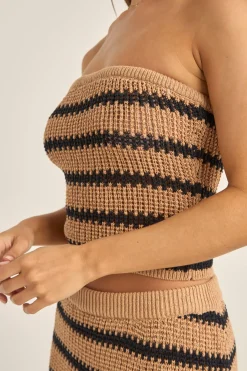 Women Rhythm Sol Stripe Strapless Knit Top