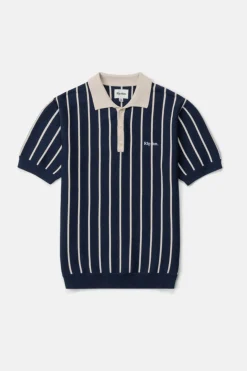 Rhythm Striped Knit Ss Polo