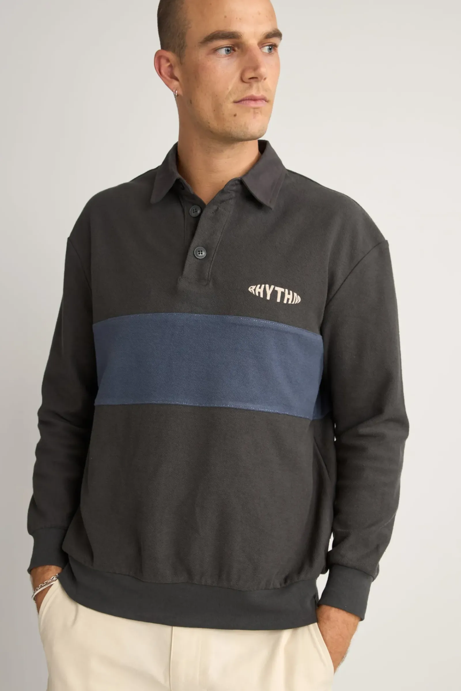 Rhythm Terry Vintage Ls Rugby Shirt