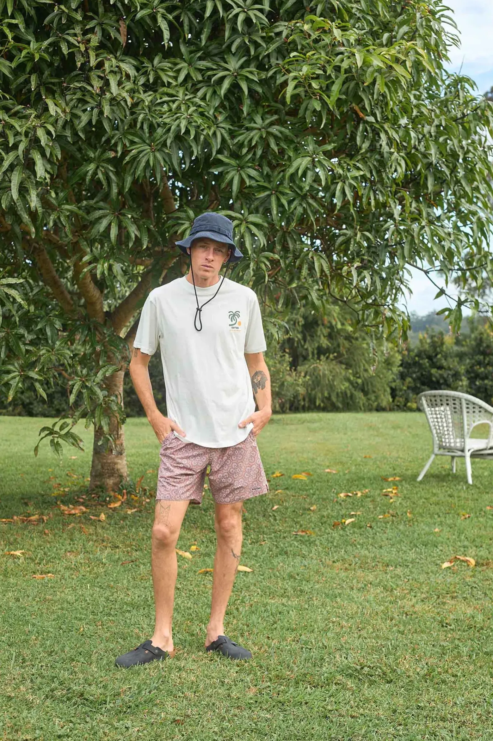 Rhythm Trees Ss T-Shirt Vintage White