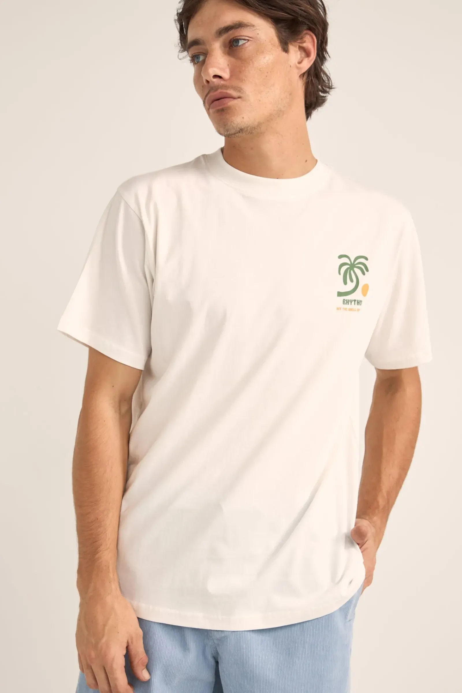 Rhythm Trees Ss T-Shirt Vintage White