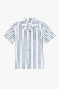Rhythm Vacation Stripe Ss Shirt Blue