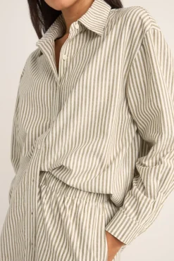 Women Rhythm Valley Stripe Oversized Shirt Ivy