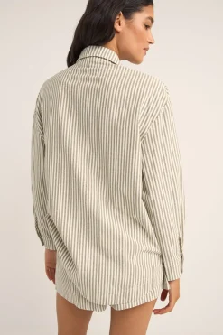 Women Rhythm Valley Stripe Oversized Shirt Ivy