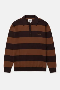 Rhythm Ventura Stripe Knit Ls Polo