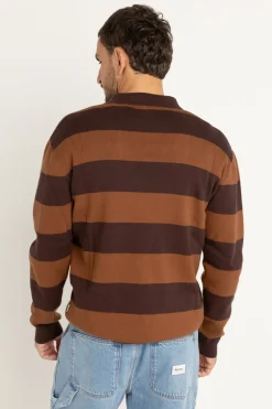 Rhythm Ventura Stripe Knit Ls Polo