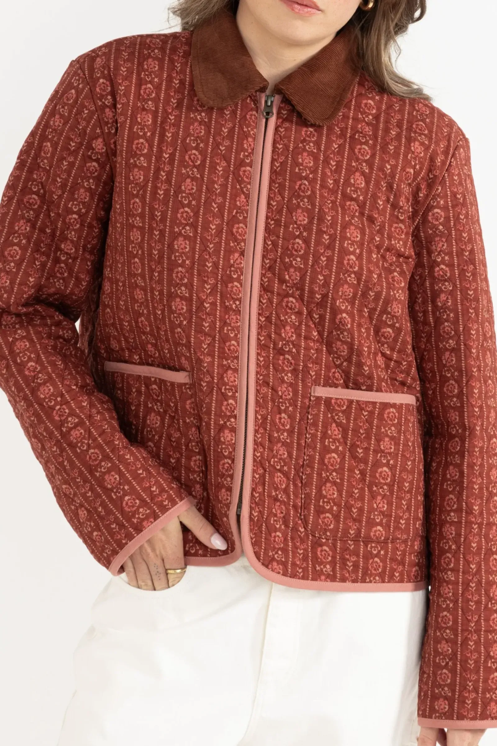 Women Rhythm Vintage Floral Quilted Jacket