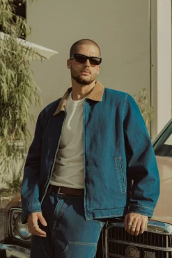Rhythm Washed Denim James Jacket Blue Wash