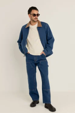 Rhythm Washed Denim James Jacket Blue Wash