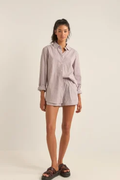Women Rhythm Zephyr Stripe Beach Shirt